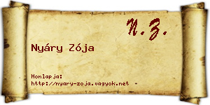 Nyáry Zója névjegykártya